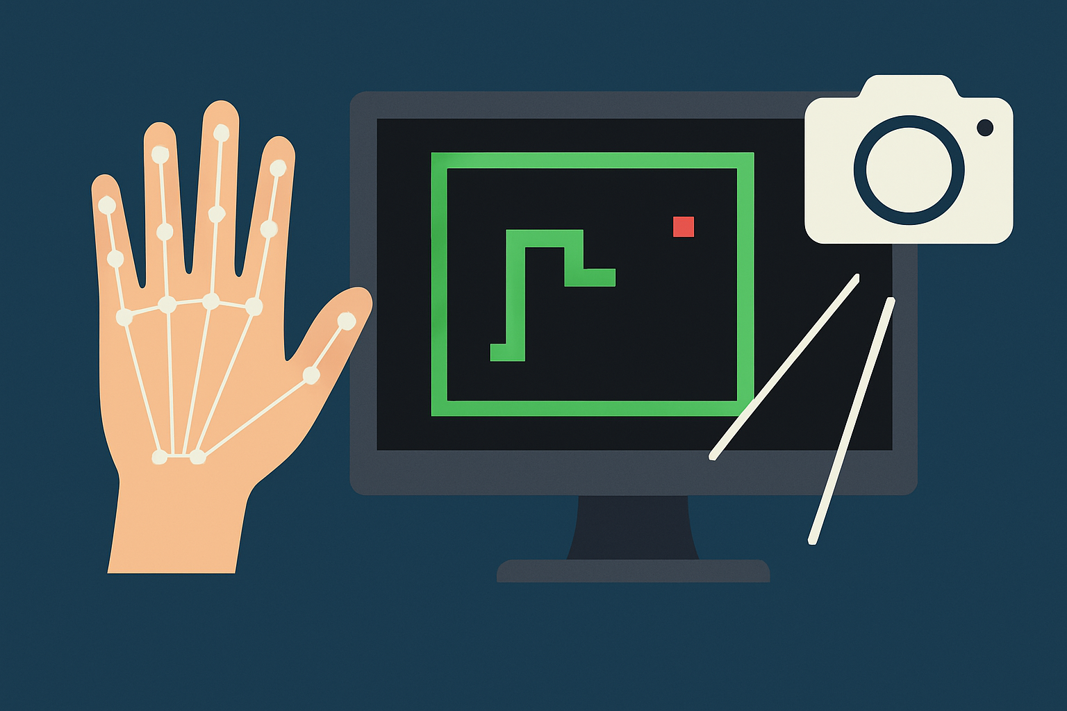 Hand-Controlled Snake Game Screenshot